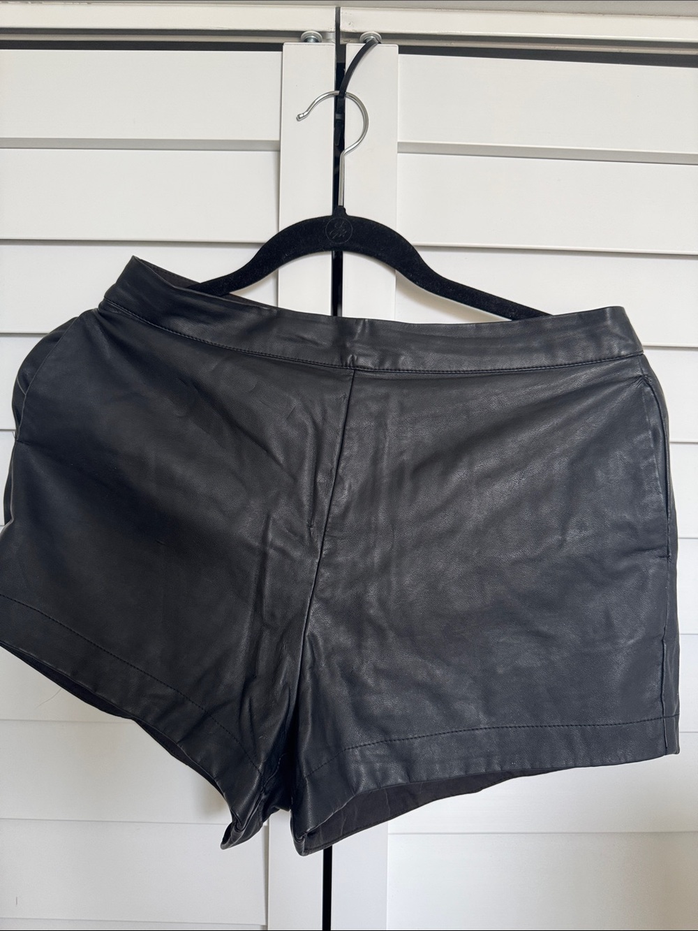 Hollister Black Faux Leather High-Waist Women's Shorts